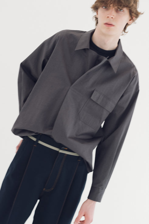 【nuterm】"Salt Shrinking Wrap P/O Shirts"